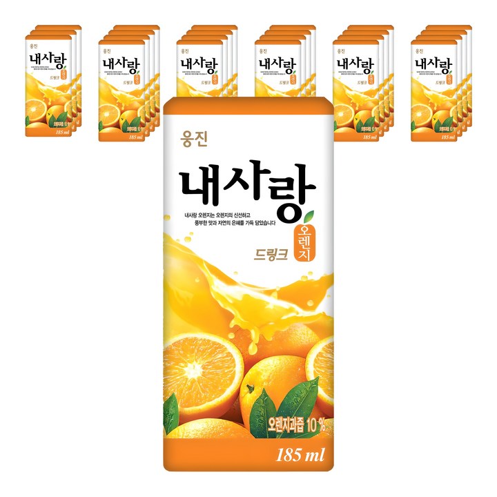 웅진 내사랑 오렌지 드링크, 185ml, 24개