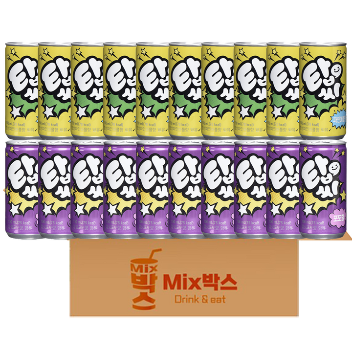 [믹스박스] 탑씨 파인애플 포도 2종세트, 20개, 190ml