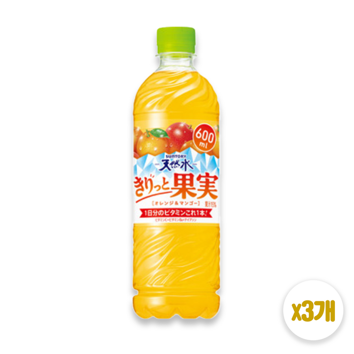 산토리 키릿토 후르츠 오렌지 망고 음료 일본 과즙 주스 [정식통관/국내배송], 3개, 600ml