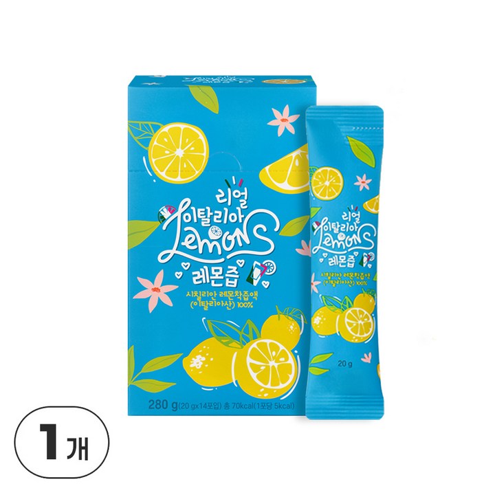 디핏 이탈리아산 리얼 레몬즙 레몬수 1일1레몬 NFC착즙 20g x 14포, 280g, 1개