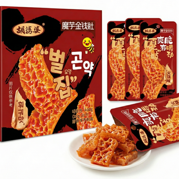 벌집모양 곤약 마라탕맛 간식 개별포장, 20개, 20g