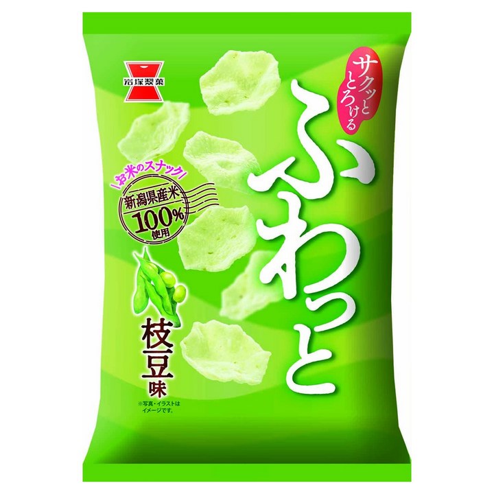 이와츠카 후왓토 쌀과자 완두콩 맛, 1개, 41g
