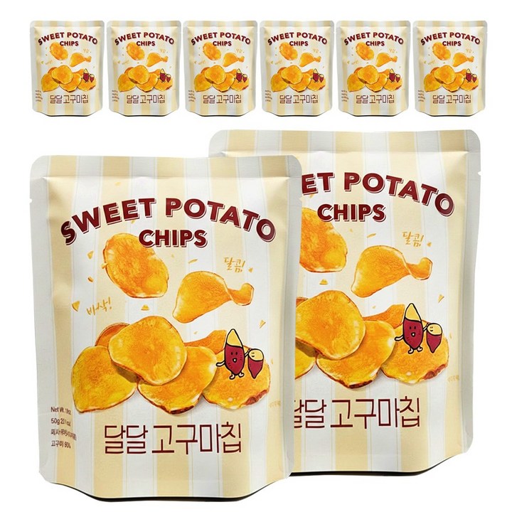 [냠냠상회] 고구마 90% 달달 고구마 칩, 8개, 50g
