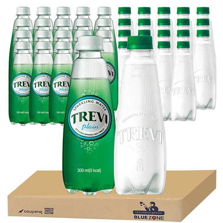 [블루존] 트레비 플레인 300ml x 20개 + 트레비 ECO 자몽 350ml x 20개, 40개