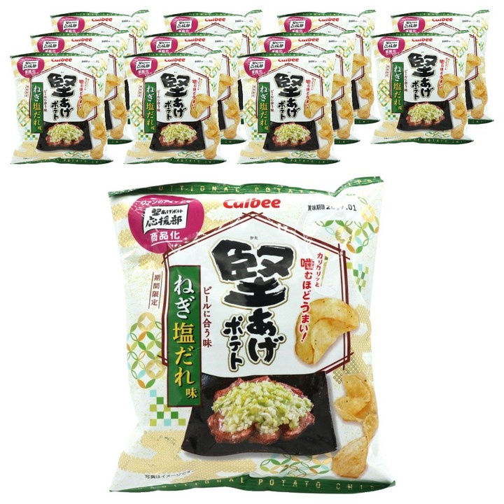 일본 칼비 프라이드 치킨 감자 파 소금 소스 맛 스낵 60g 12봉지, 12개