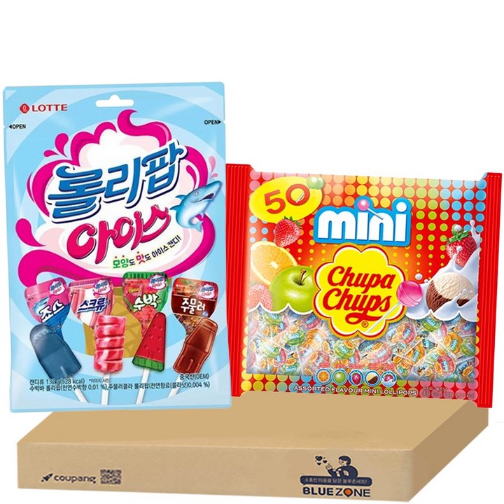 [블루존] 막대사탕 (롯데 롤리팝 아이스132g+츄파춥스 막대사탕 300g), 1개, 132g+300g