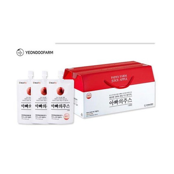 [연두팜] 돌려따는) 아빠의주스 사과즙 100ml 30개입 한박스, 30개