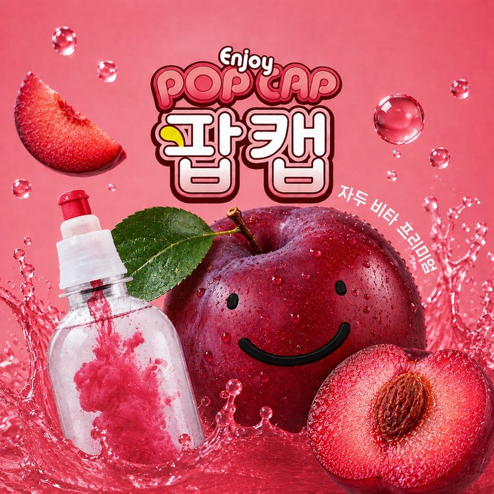 팝캡 어린이 비타민 저당 음료 과일원액 키즈 자두, 1박스, 5ml