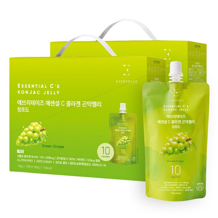 에브리데이즈 에센셜 C 콜라겐 곤약 젤리 청포도, 2박스, 150g