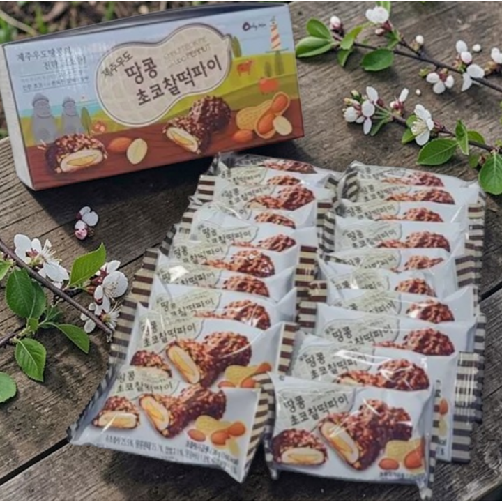 제주 우도땅콩 초코 찰떡파이, 10개, 36g