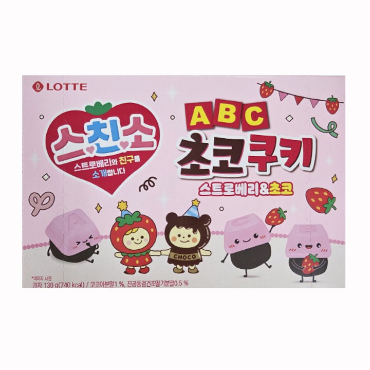 롯데웰푸드 ABC 스친소 초코쿠키 스트로베리, 130g, 1개