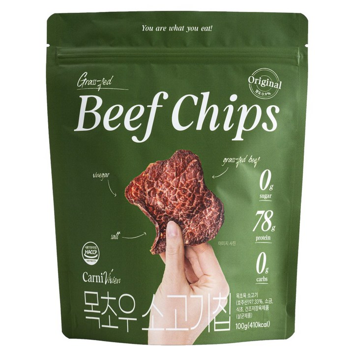 카니비비안 목초우 소고기칩 오리지널, 100g, 1개