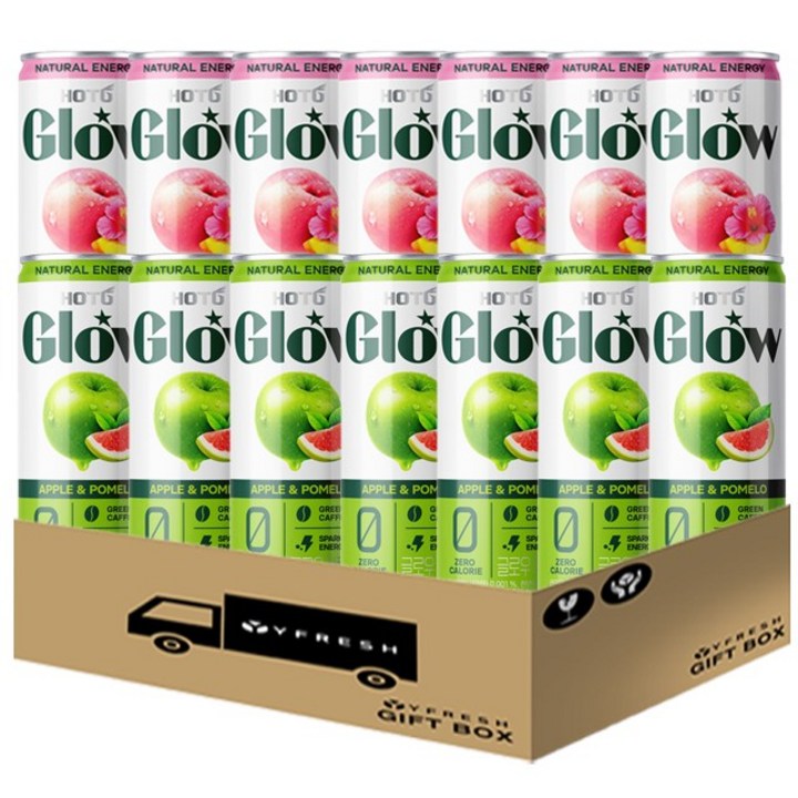 [YFRESH]핫식스 글로우세트(피치&살구 7 애플&포멜로 7), 355ml