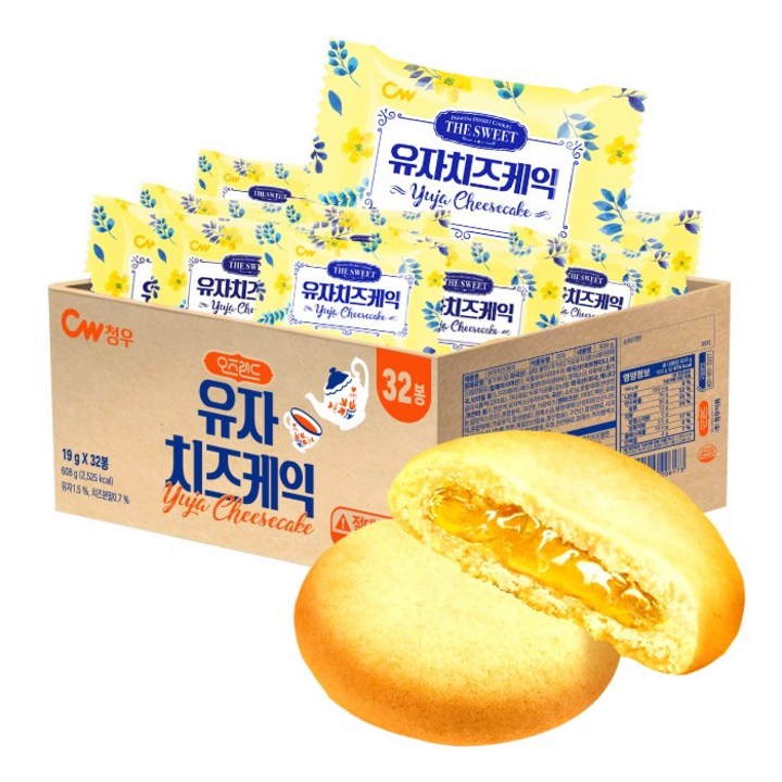 오즈랜드 청우 유자 치즈케익 608g(32봉), 608g, 1개