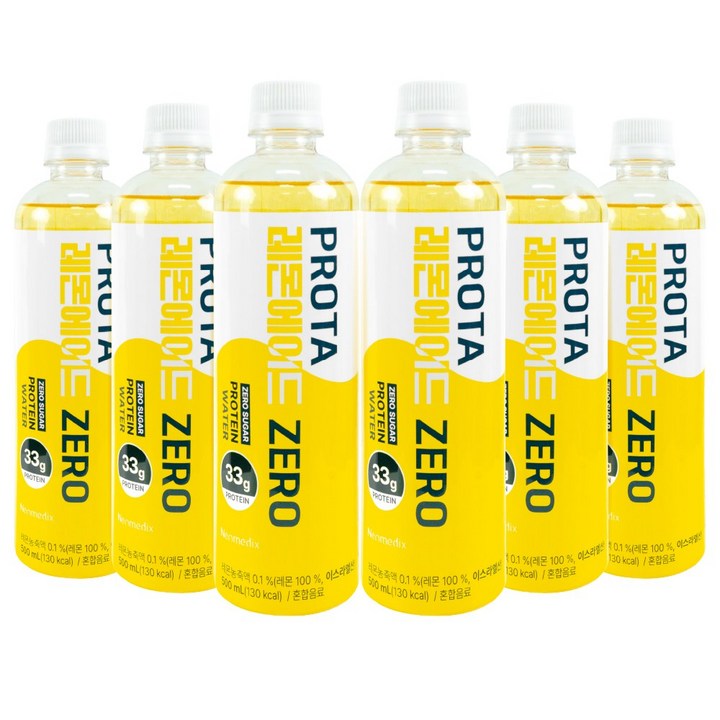 이롬 프로타 프로틴워터 고함량 단백질 필수아미노산 함유 레몬에이드, 6개, 500ml