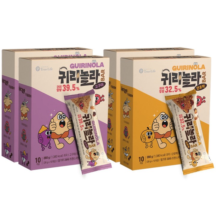 수제 영양간식 귀리놀라바 2종 단호박+고구마 크런치바 단백질바, 40개, 28g
