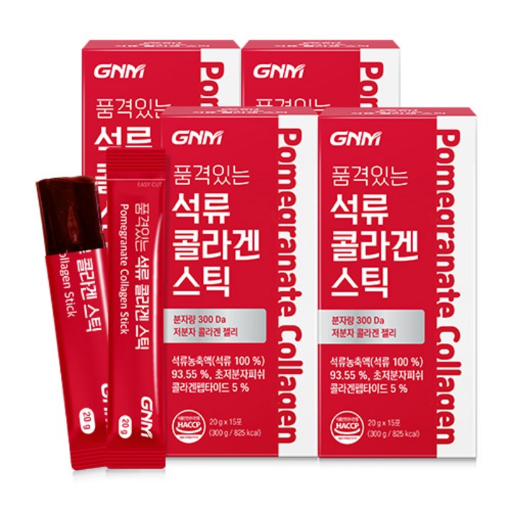 자연의품격 품격있는 석류 콜라겐 젤리 스틱 15p, 300g, 4개