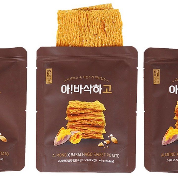 아몬드 바삭하고 고구마칩 아바삭하고, 5개, 40g