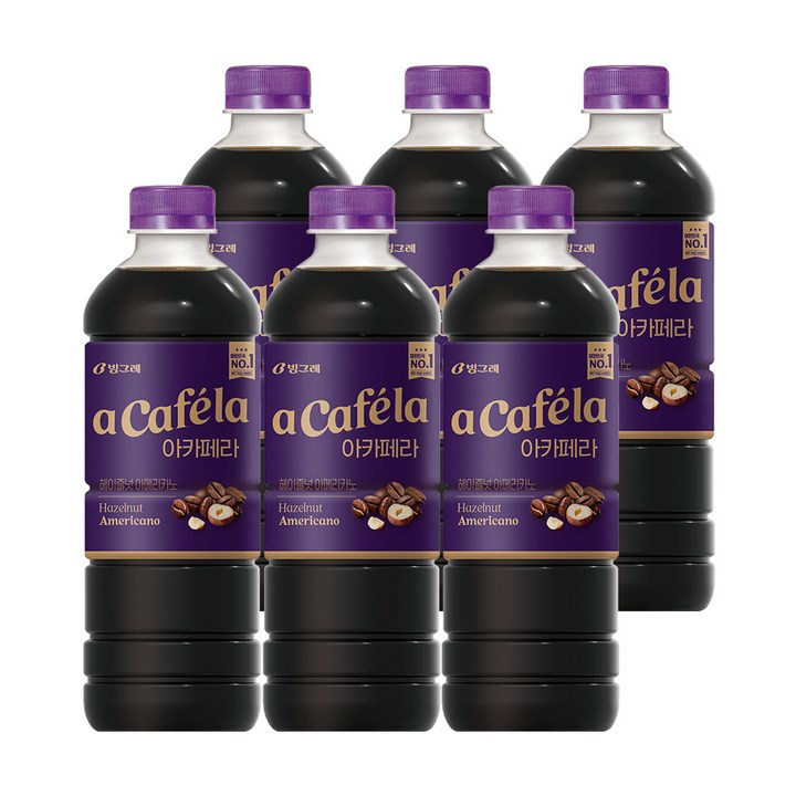 아카페라 올데이 헤이즐넛 아메리카노, 1L, 6개