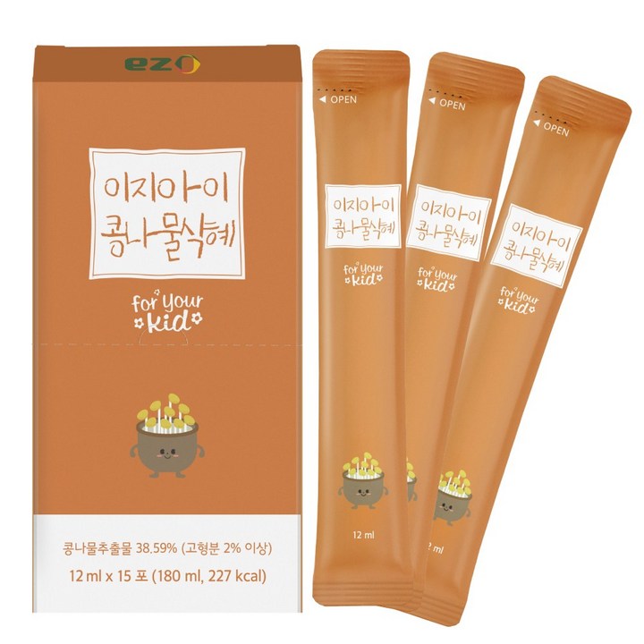 이지아이 콩나물식혜 청정콩나물 유아 액상스틱, 15개, 12ml