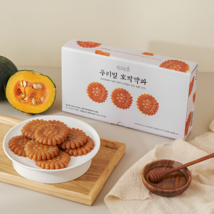 도시곳간 국산밀로 만든 우리밀 호박약과, 1개, 800g