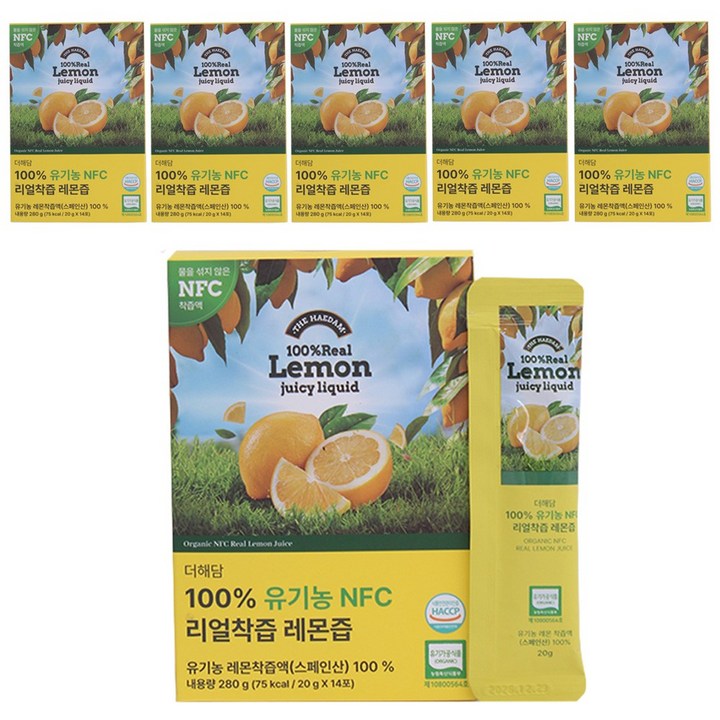 수사사 유기농 레몬즙 NFC 착즙 레몬수 레몬즙 스틱, 6개, 280g