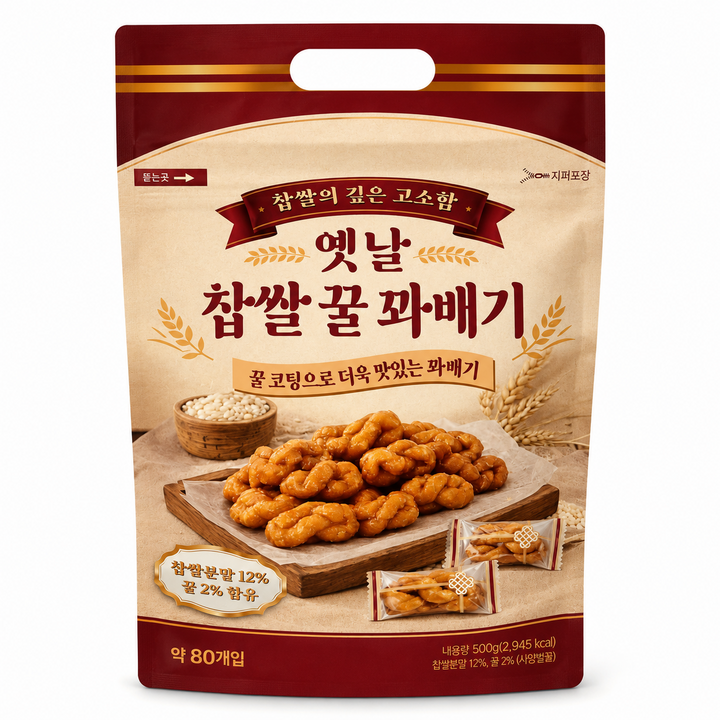 옛날 찹쌀 꿀꽈배기 달콤바삭, 1개, 500g