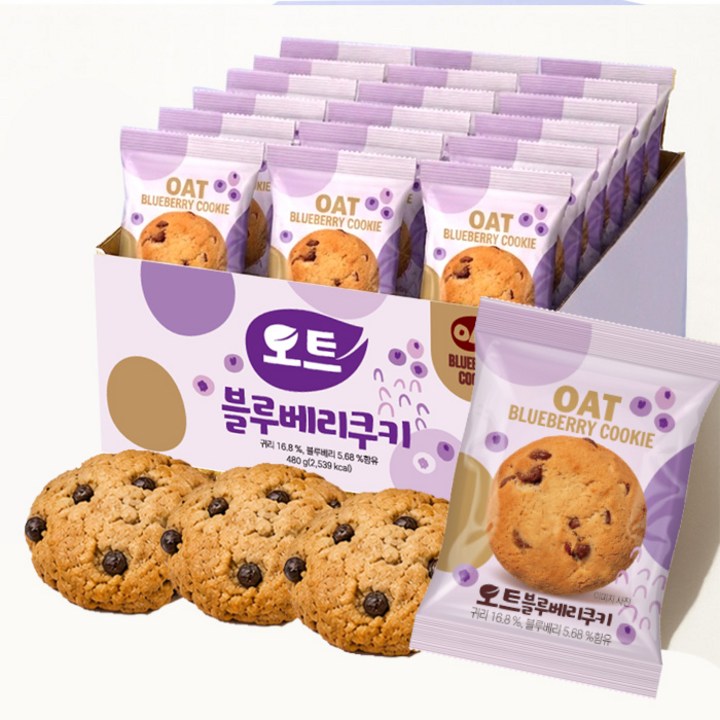 오즈랜드 오트 블루베리쿠키, 1개, 480g