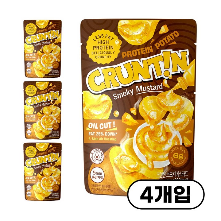 [공식몰] 크런틴 5mm 통감자칩 스모키머스타드, 1박스, 220g