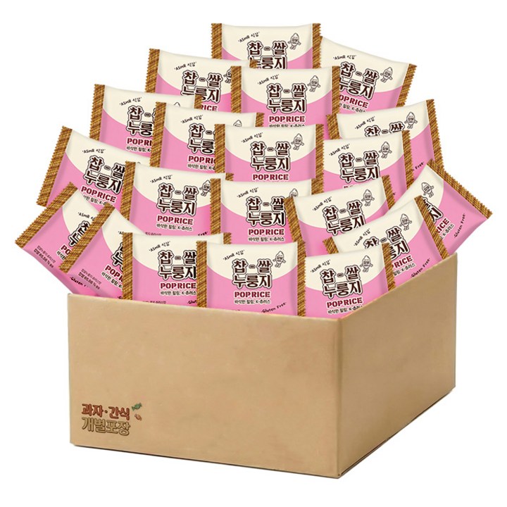 찹쌀 누룽지 스낵 츄러스맛 바삭식감 개별포장 간식박스, 20개, 25g