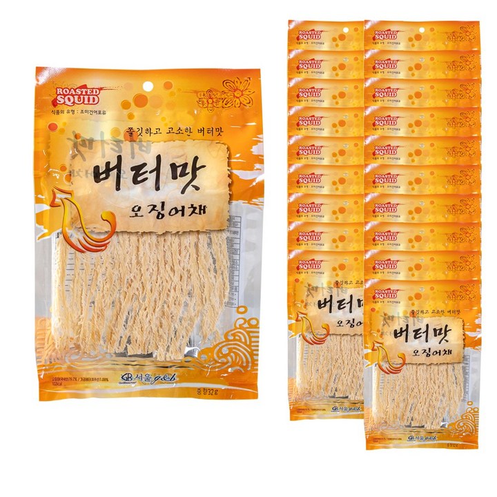 서울지앤비 버터맛 오징어채, 32g, 10개