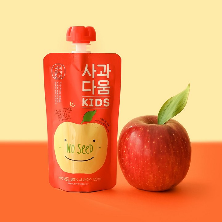 시골이야기 사과다움키즈 씨를 뺀 사과즙, 120ml, 40개