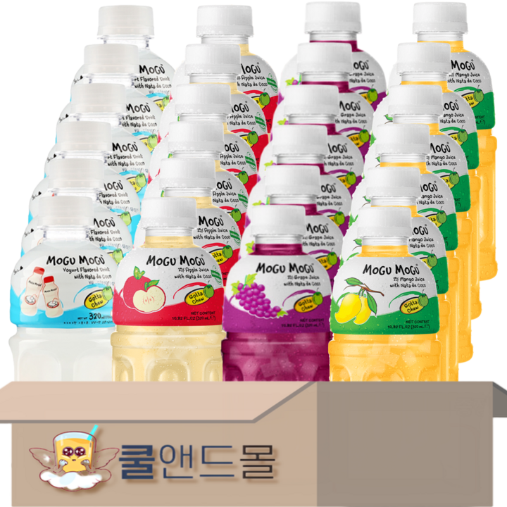 [쿨앤드몰] 모구모구 4가지맛 요거트+사과+포도+망고, 24개, 320ml