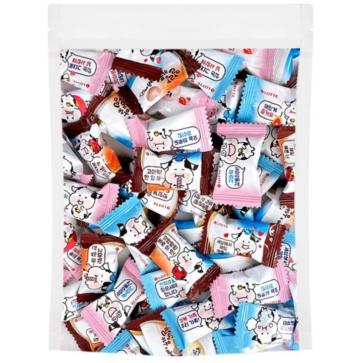 롯데 말랑카우 밀크 딸기 빠삐코맛, 55개, 4g