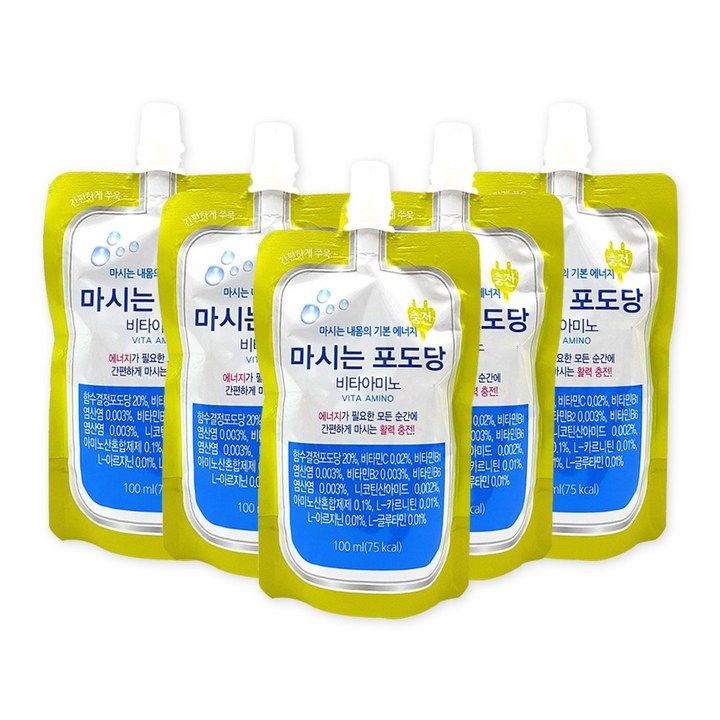 마시는 포도당 멀티엑스 비타 아미노 100mlX5개 블루베리맛 활력충전 에너지드링크, 100ml, 5개