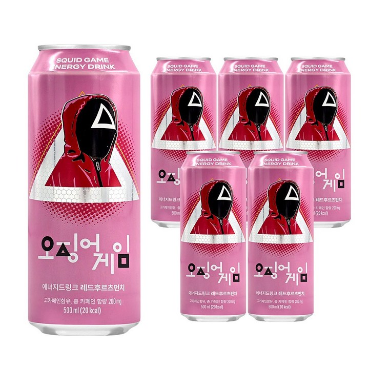 넷플릭스 오징어게임 에너지음료 후르츠펀치, 500ml, 6개