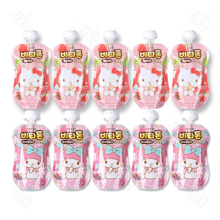 비타톤 산리오 헬로키티 5개+마이멜로디 5개, 1세트, 1L