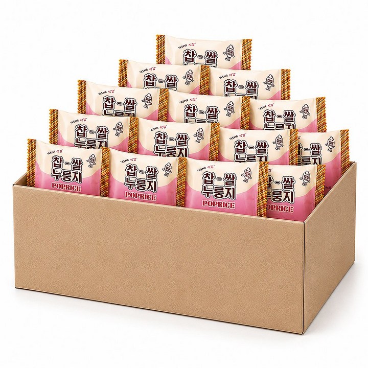 바삭한 찹쌀 누룽지 K-츄러스맛 과자 개별포장 간식, 25개, 25g