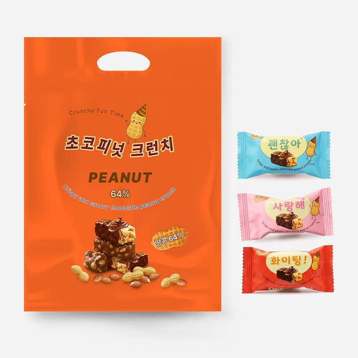 본아미 초코피넛 크런치 초코크런치 고소하고 맛있는 땅콩초코바, 2개, 600g
