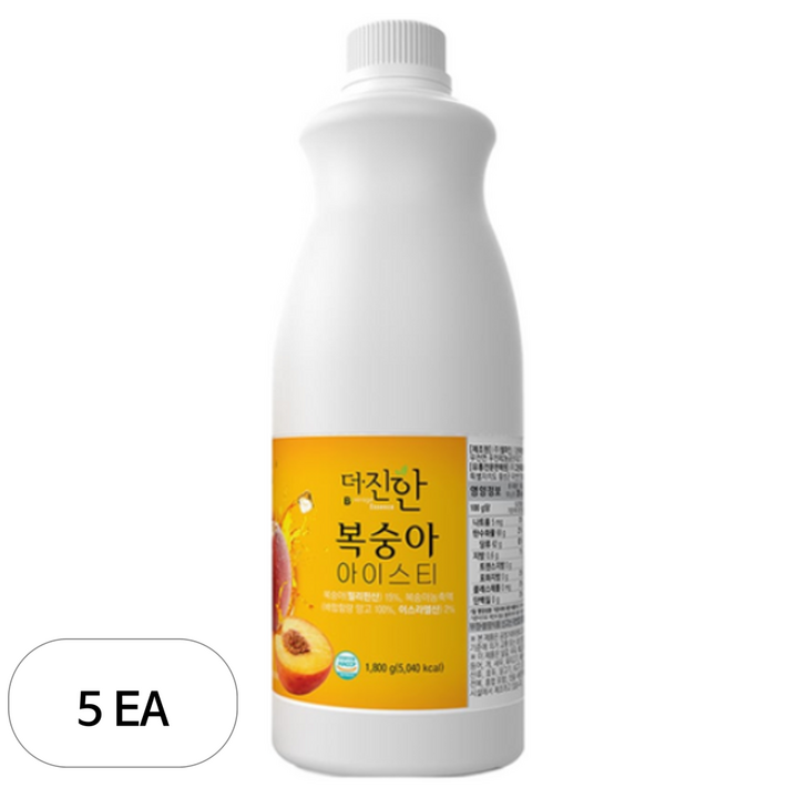 웰파인 더진한 복숭아 아이스티, 1.8kg, 5개