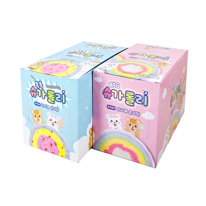 빅 슈가롤리 100g + NEW톡톡 슈가롤리 100g 빅 NEW톡톡 솜사탕 세트, 1세트