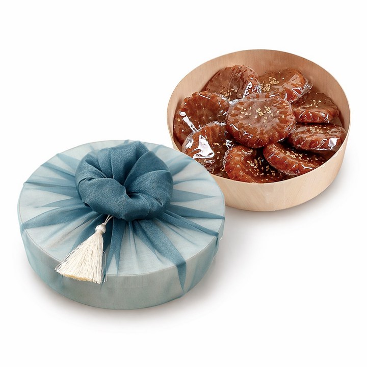 한결맛담 수제 찹쌀 약과 선물세트 추석 명절 한과 선물 보자기 포장 블루 (10구 400g 15구 600g), 1세트