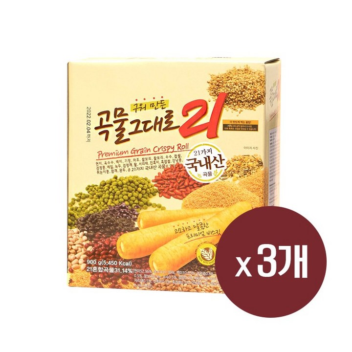 곡물그대로21 크리스피롤 선물세트, 900g, 3개