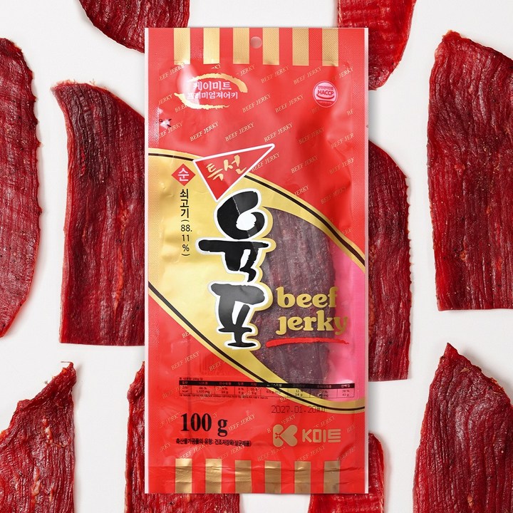 케이미트 소고기 100% 진짜 특선육포, 100g, 1개