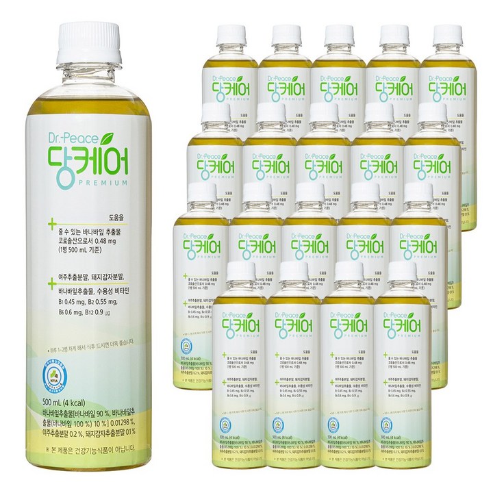 닥터피스 당케어 혈당관리 음료 바나바잎 돼지감자 여주추출물 멀티비타민, 500ml, 20개