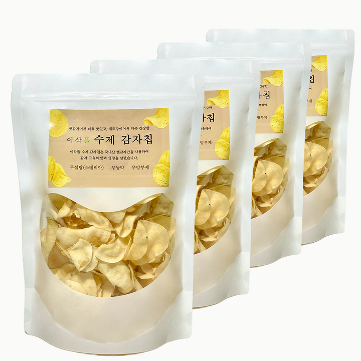 제로당(스테비아) 100% 국내산 햇감자 이삭뜰 수제 감자칩, 4개, 70g