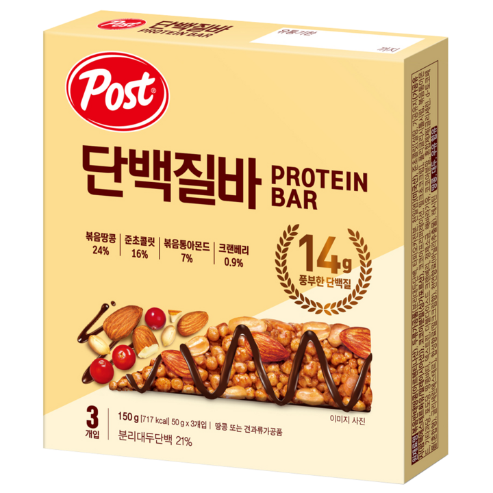 포스트 단백질바 3p, 150g, 6개