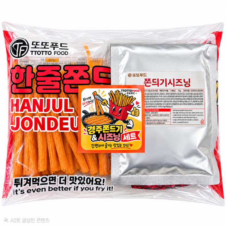 경주쫀드기세트(한줄쫀드기&쫀듸기시즈닝), 600g, 1세트