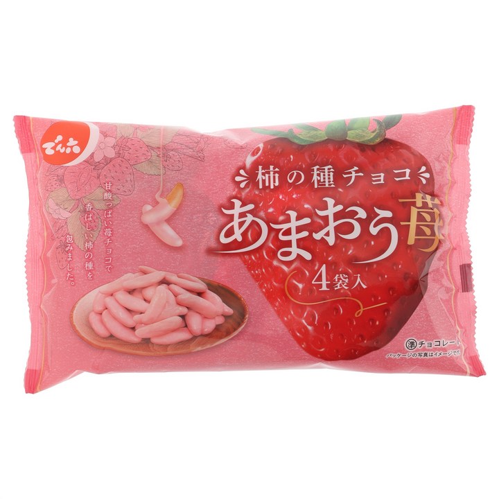 덴로쿠 카키노타네 초코 아마오우 딸기 4개입, 1개, 76g