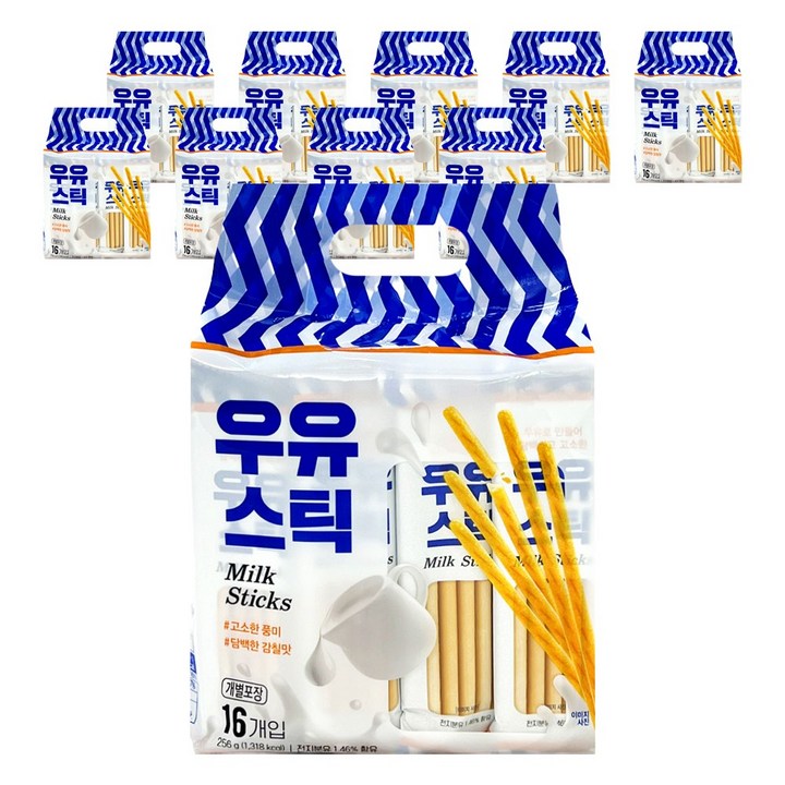 키즈웰 우유 스틱 과자, 256g, 10개